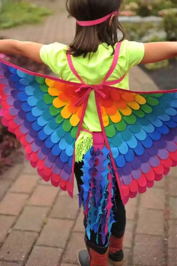 Rainbow bird costume